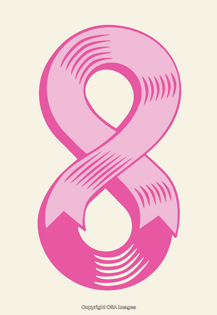 Creative Pink Ribbon Forming the Number Eight Design