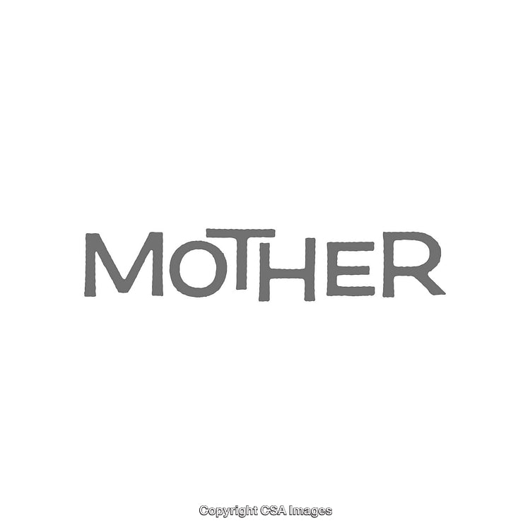 Artistic Representation of the Word Mother in Monochrome Text Style