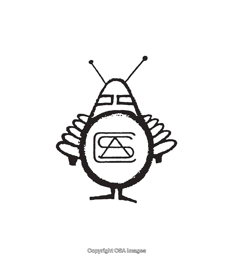 Black and White Illustration of a Simplistic Alien-Like Character Design