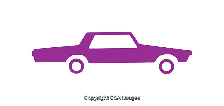 Purple Silhouette of a Vintage Car Icon Isolated on White Background
