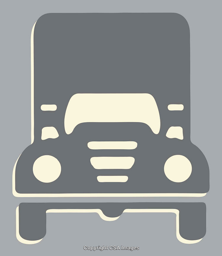 Silhouette of a Truck Front in Minimalist Design Art Style