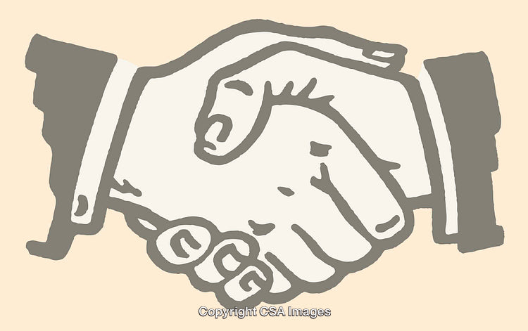 Stylized Line Art Depiction of a Handshake Symbolizing Agreement