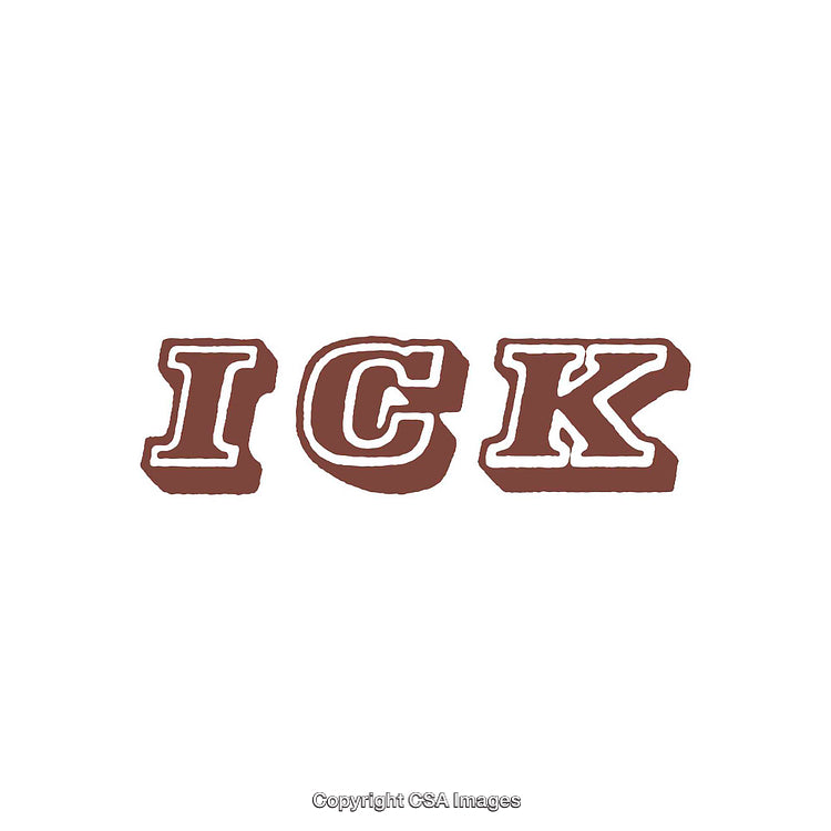 Bold Vintage Typography in Distressed Brown Style Featuring ICK Letters