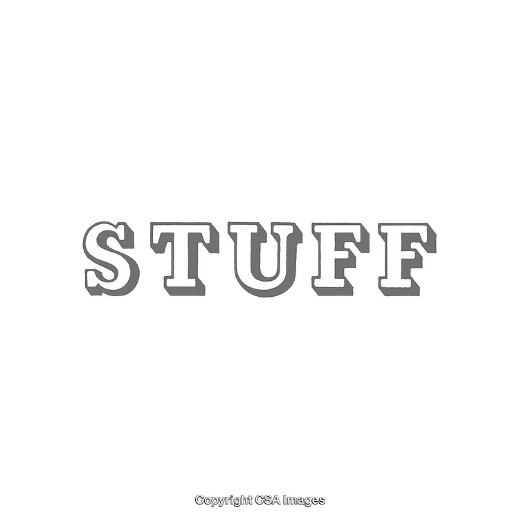 Simple Monochrome Typography Design Featuring the Word 'STUFF' in Vintage Font Style