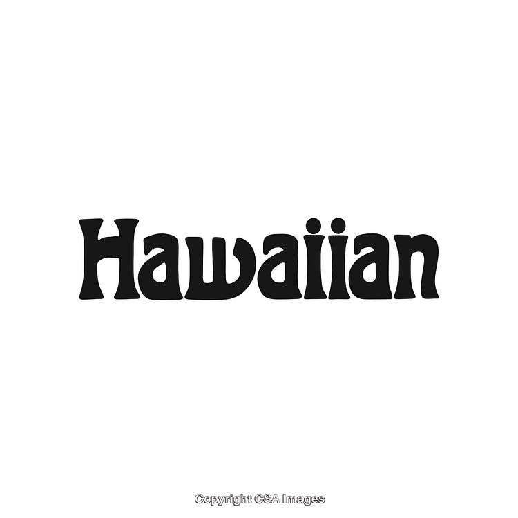 Bold Hawaiian-Inspired Retro Typography Design with Artistic Flair