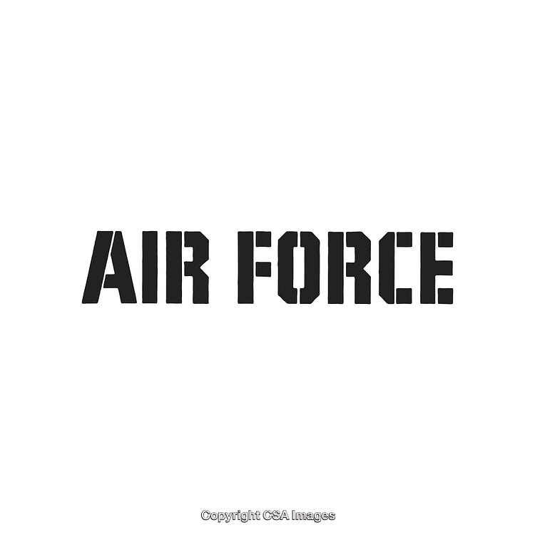 Bold Military Style 'Air Force' Text Design on White Background