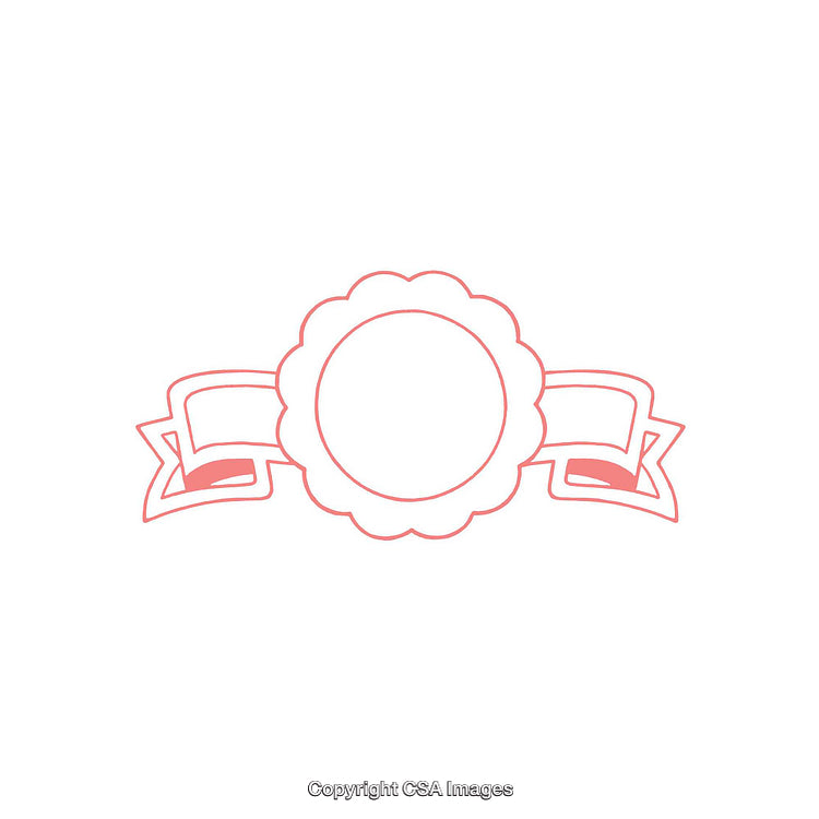 Minimalistic Pink Seal Illustration with Ribbon Shape on White Background