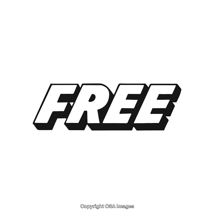Bold Typography Displaying the Word 'Free' in Black and White