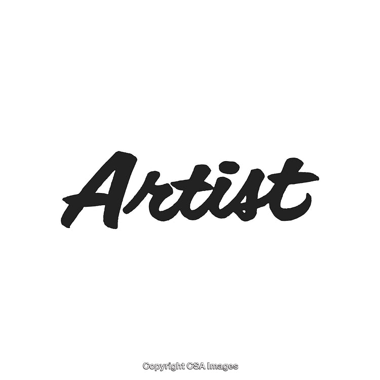 Stylized Typography Artwork Featuring the Word Artist in Black Italics