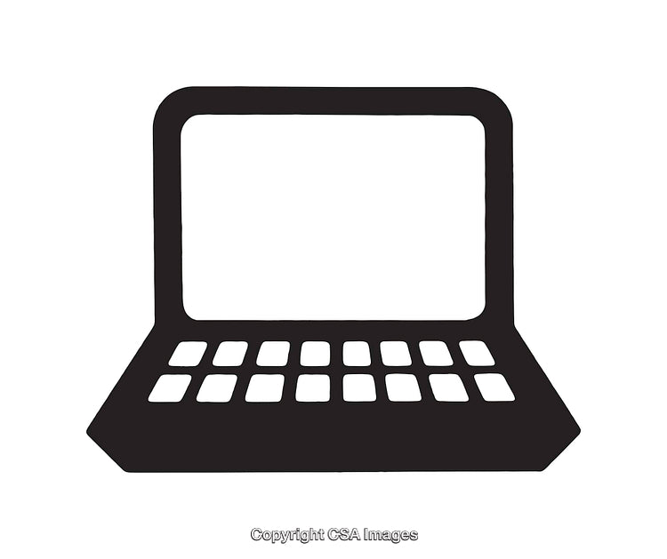 Black and White Minimalist Laptop Icon Design
