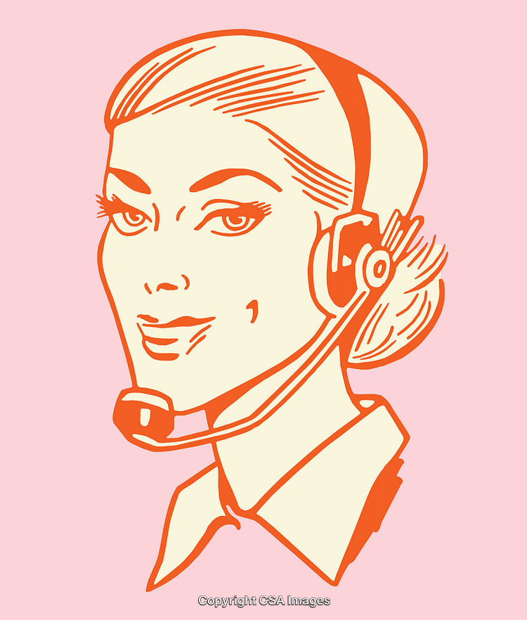 Retro Style Illustration of a Customer Service Representative With Headset