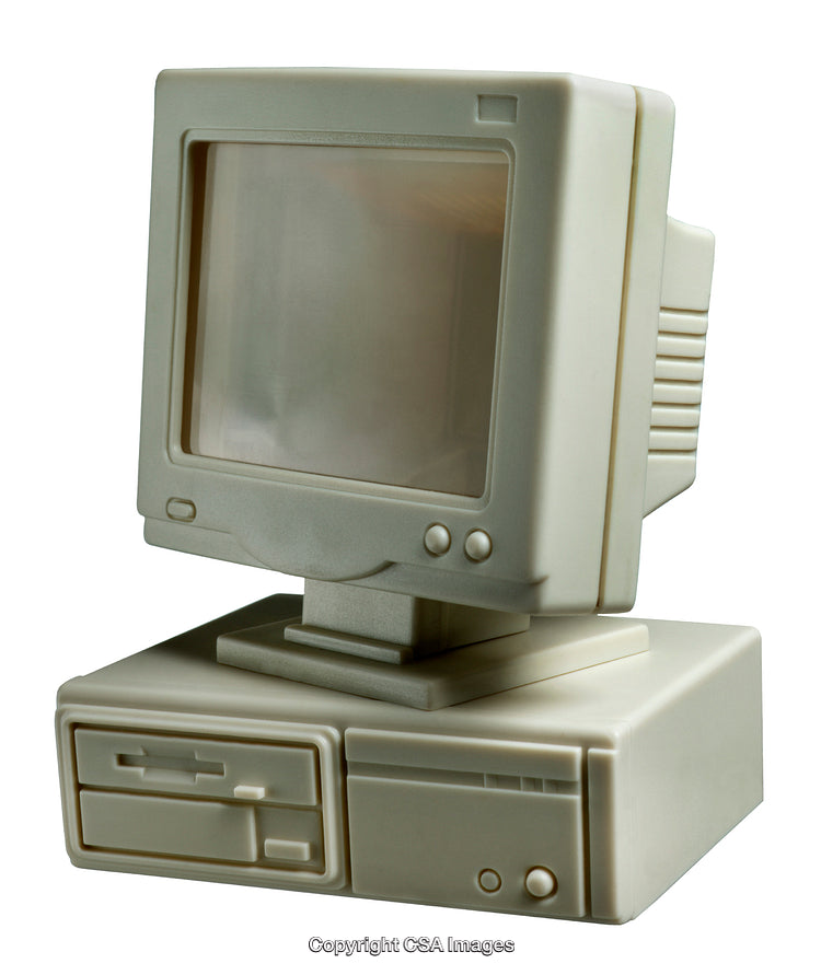 Retro Desktop Computer Toy with Detailed Monitor and CPU Design