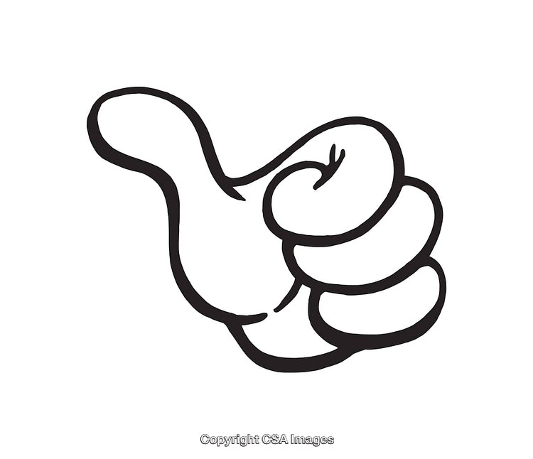 Minimalist Black and White Hand Gesture Line Art Illustration