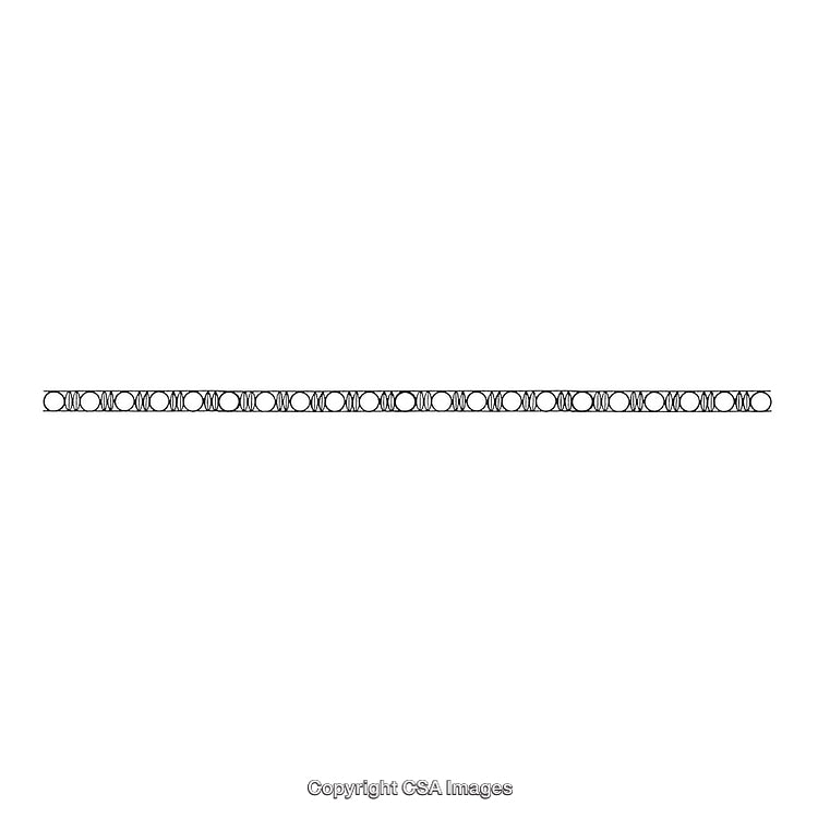 Symmetrical Black and White Border with Circular Geometric Patterns