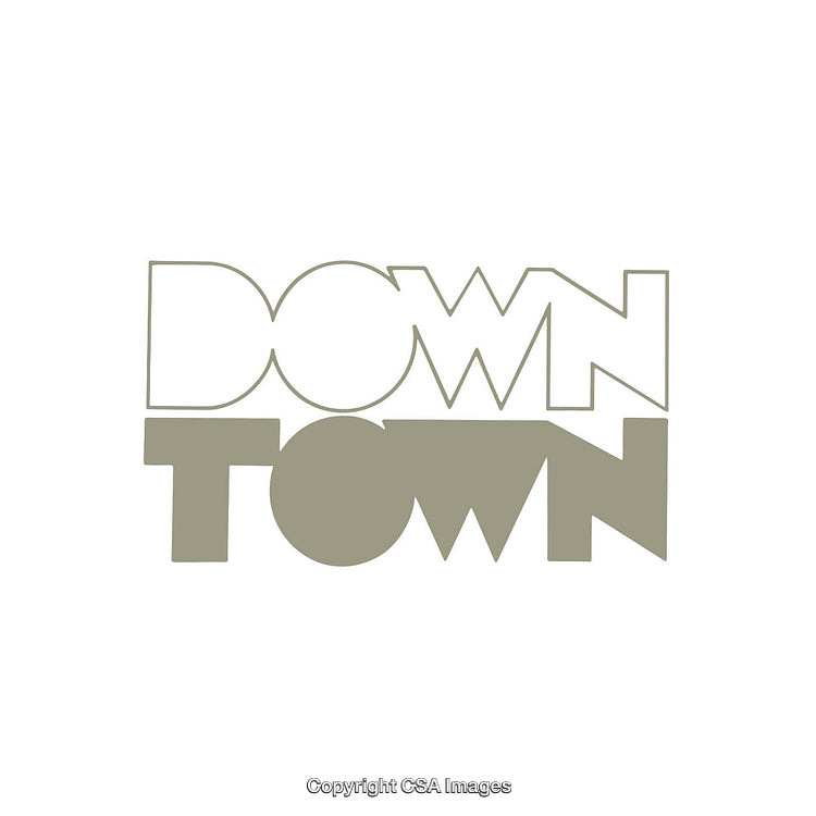 Modern Monochrome Typography Art with Downtown Text Design