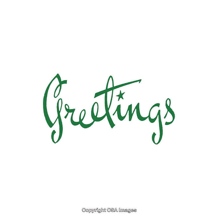 Stylish Handwritten Green Greetings Text on a Fresh White Background