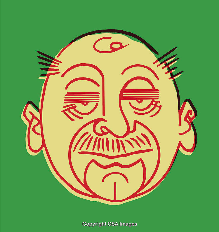 Colorful Line Art Illustration of a Character Face with Abstract Style