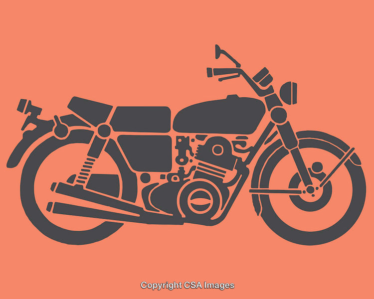 Flat Illustration of a Vintage Motorcycle Icon in Retro Style