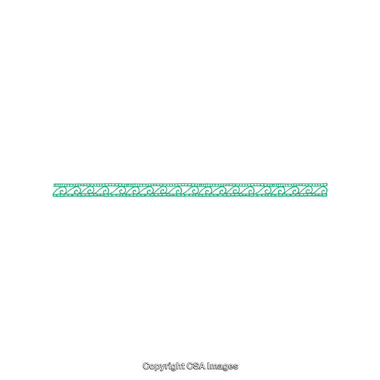 Ornamental Green Borders With Abstract Patterns on a White Background