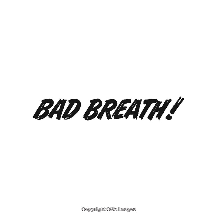 Illustration Depicting the Phrase 'Bad Breath' in Bold Textual Style