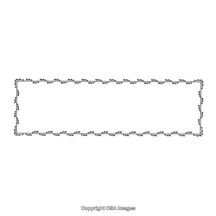 Simple Black and White Border with Elegant Leaf Design