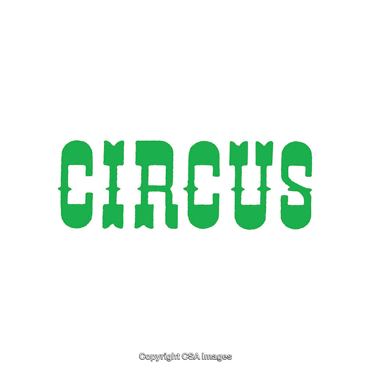 Green Circus Typography in Decorative Bold Style on White Background