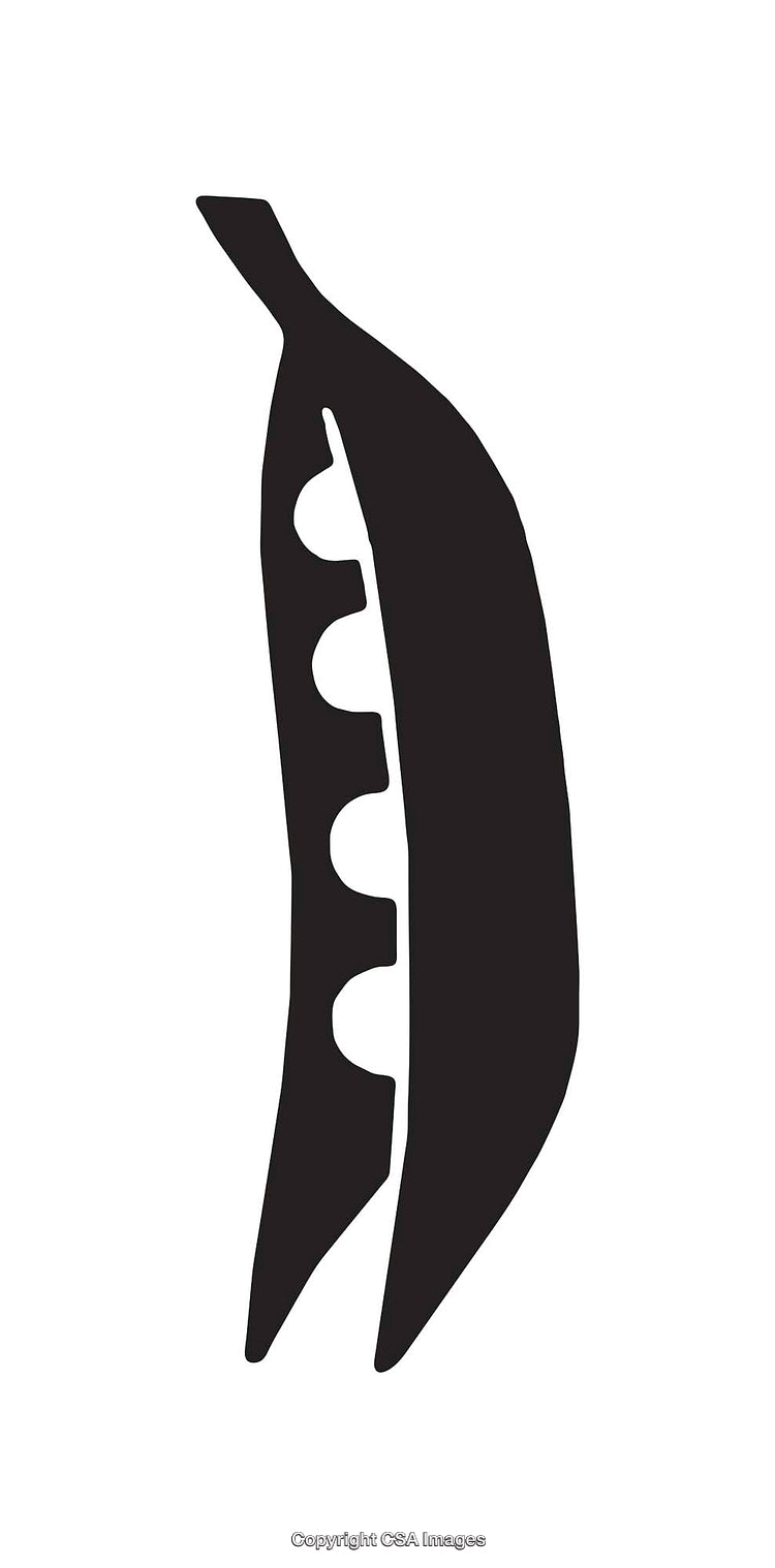 Minimalist Black And White Peapod Icon With Seeds Inside