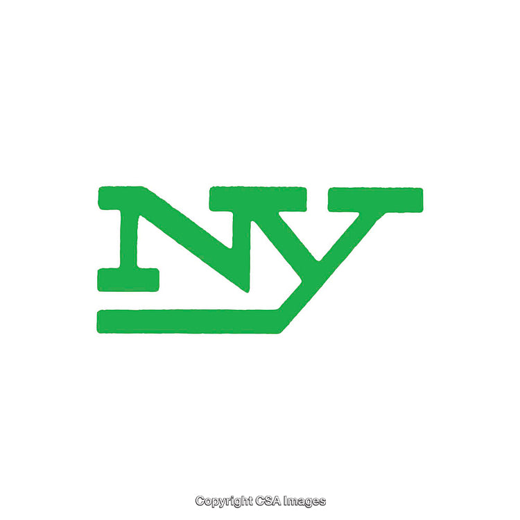 Minimalistic Green NY Monogram Design On a White Background