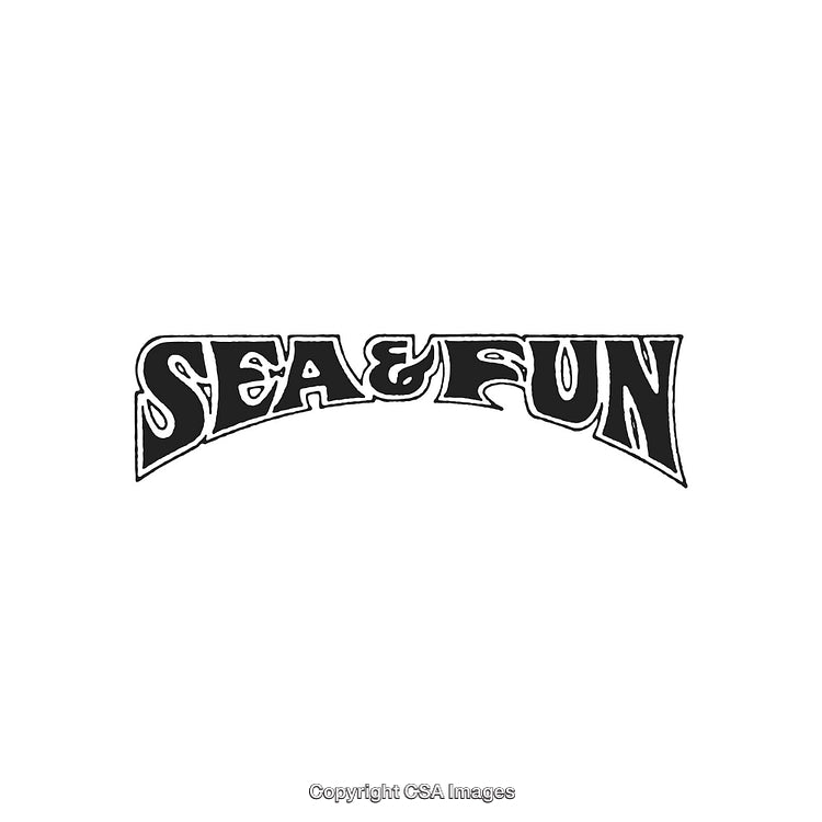 Stylized Logo Design Featuring 'Sea & Fun' in Dynamic Typography