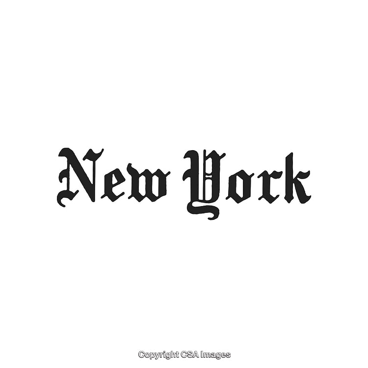 Vintage Gothic Font Design Showcasing New York Text in Black on White