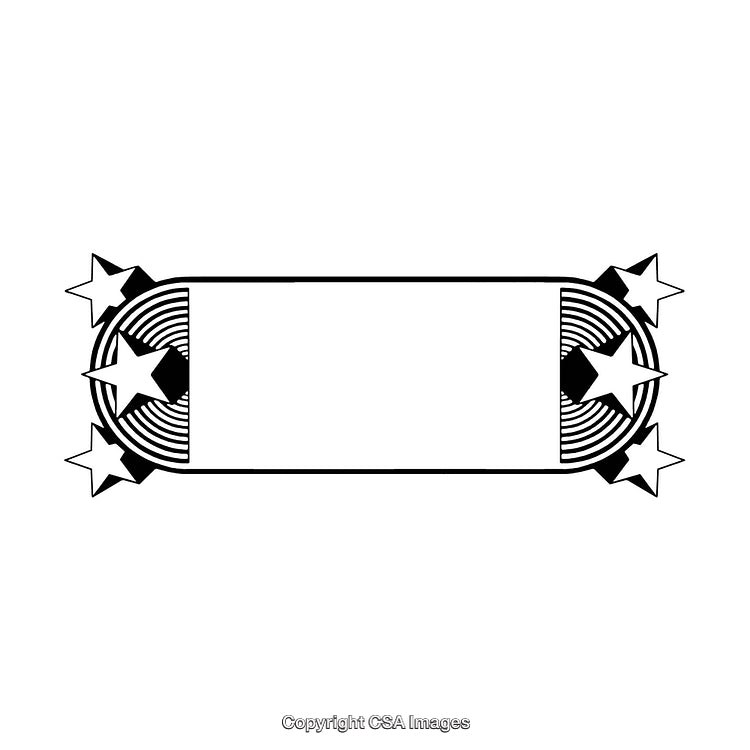 Elegant Black and White Decorative Border with Stars and Stylish Design