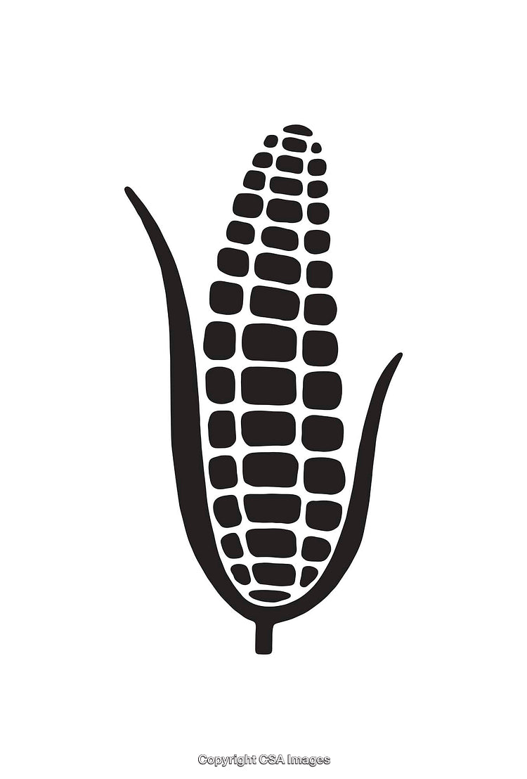Black and White Corn Icon with Simplistic Design