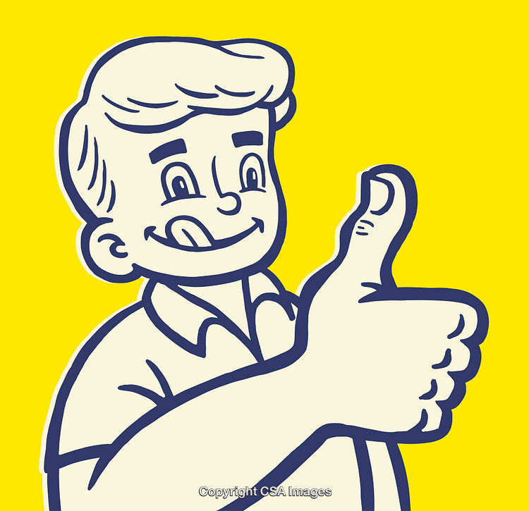 Retro-Style Cartoon Hand Gesture of Approval and Positivity