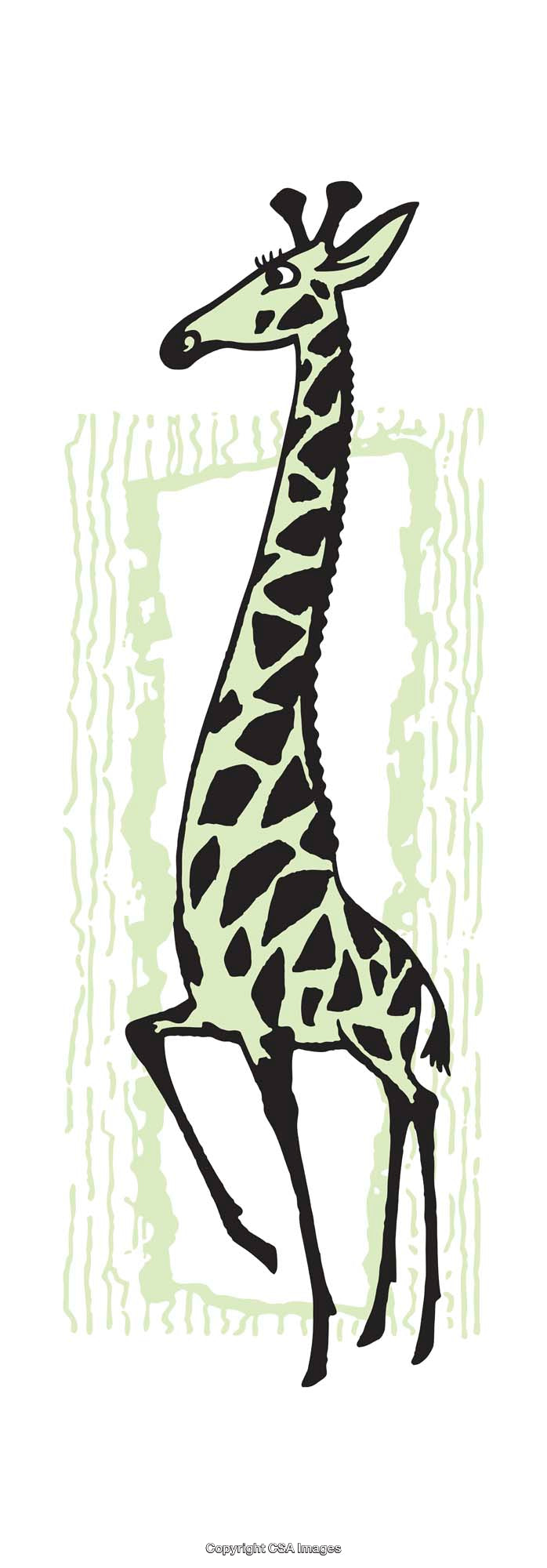 Playful Illustrated Giraffe Character in Vibrant Style Artwork