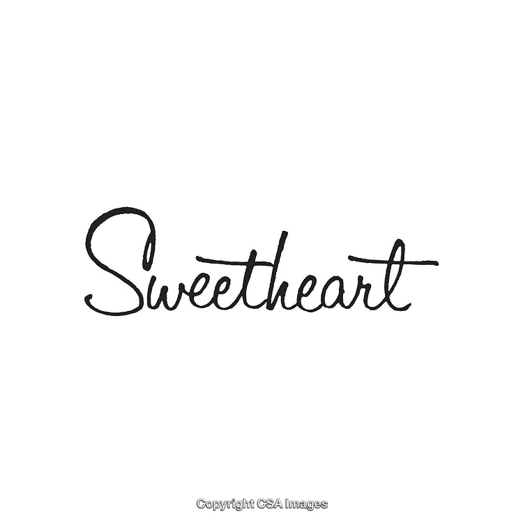 Elegant Sweetheart Hand-Lettered Calligraphy on Minimalist White Background