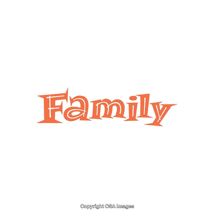 Typography Artwork Featuring the Word 'Family' in Orange Text