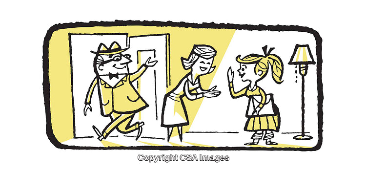 Warm Cartoon Scene of Welcoming Family Members in Pastel Colors