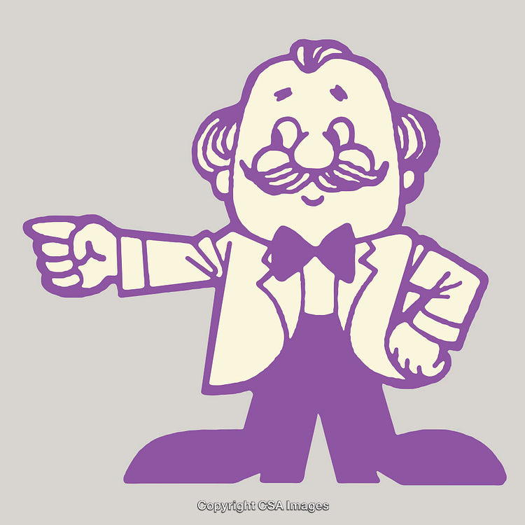 Colorful Line Art of a Cheerful Man in Formal Attire