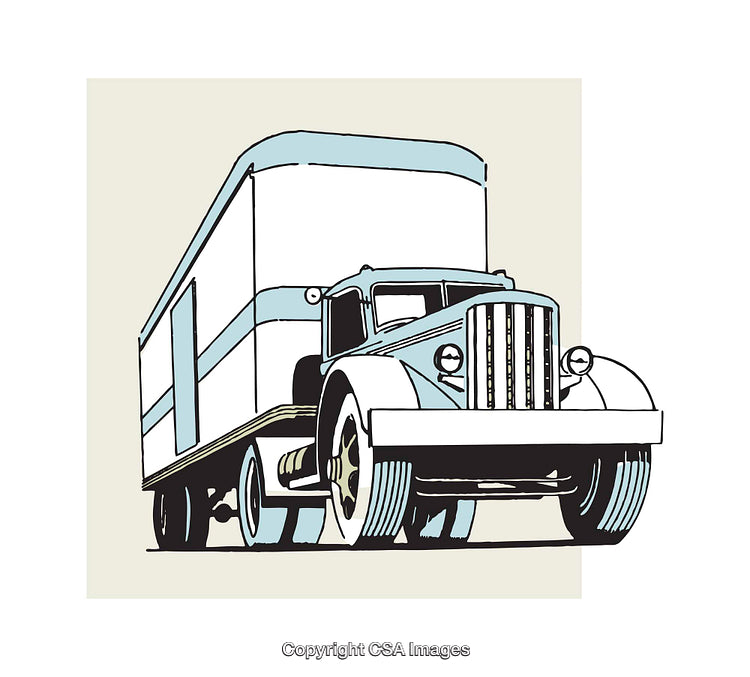 Stylized Illustration of a Classic Truck with Striking Design Elements