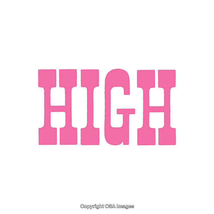Pink Bold Typography Featuring the Word 'High' in All Capital Letters