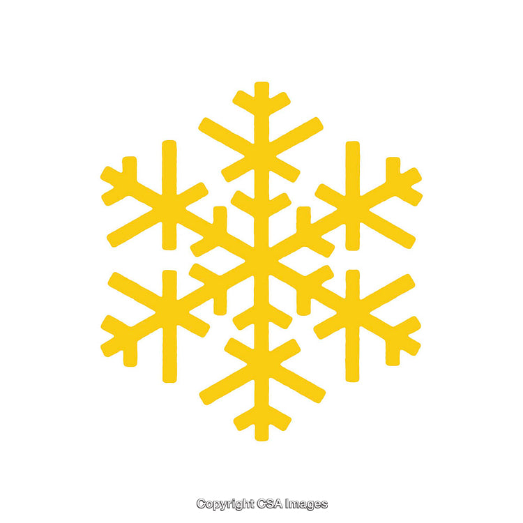Golden Snowflake Icon on a Clean White Background
