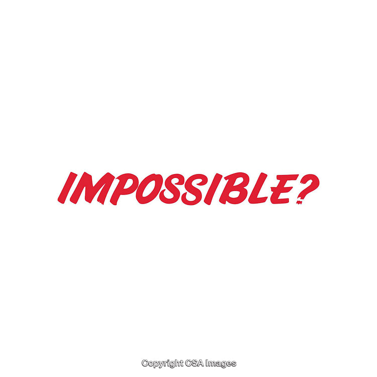 Red Text Highlighting the Word Impossible on White Background