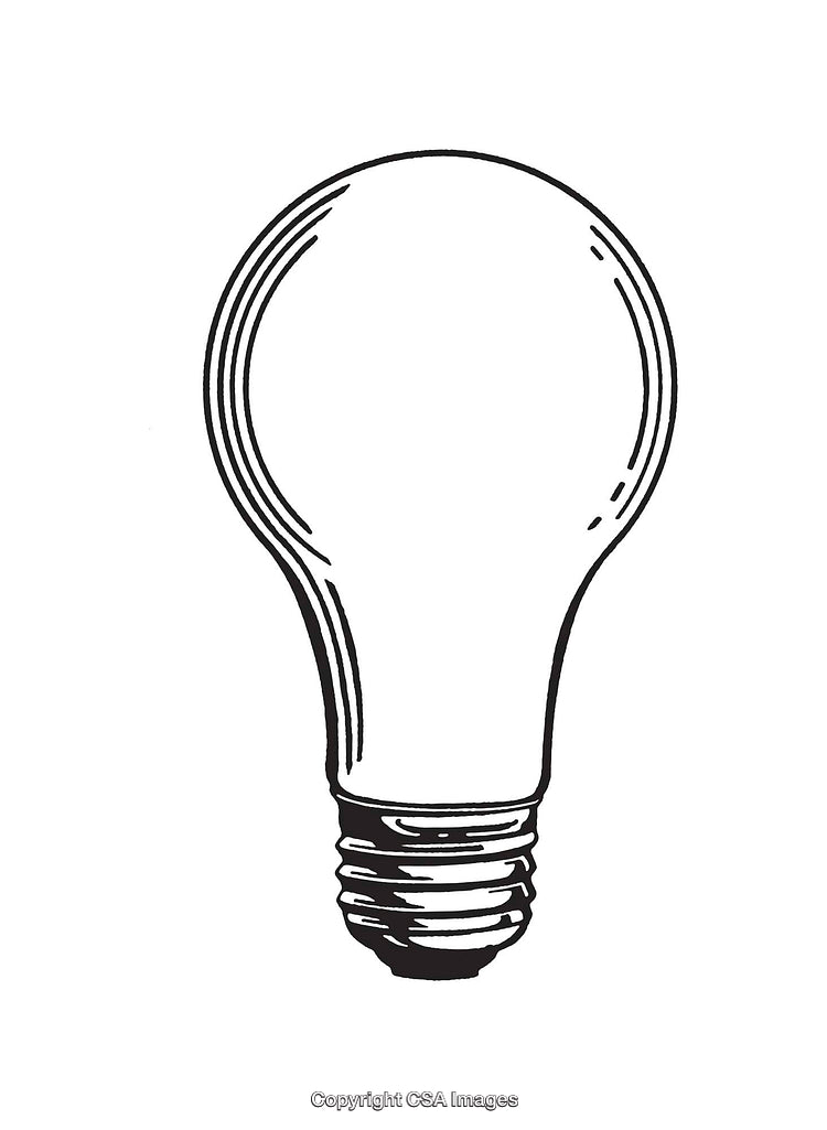 Minimalist Line Art Illustration of a Classic Light Bulb Design