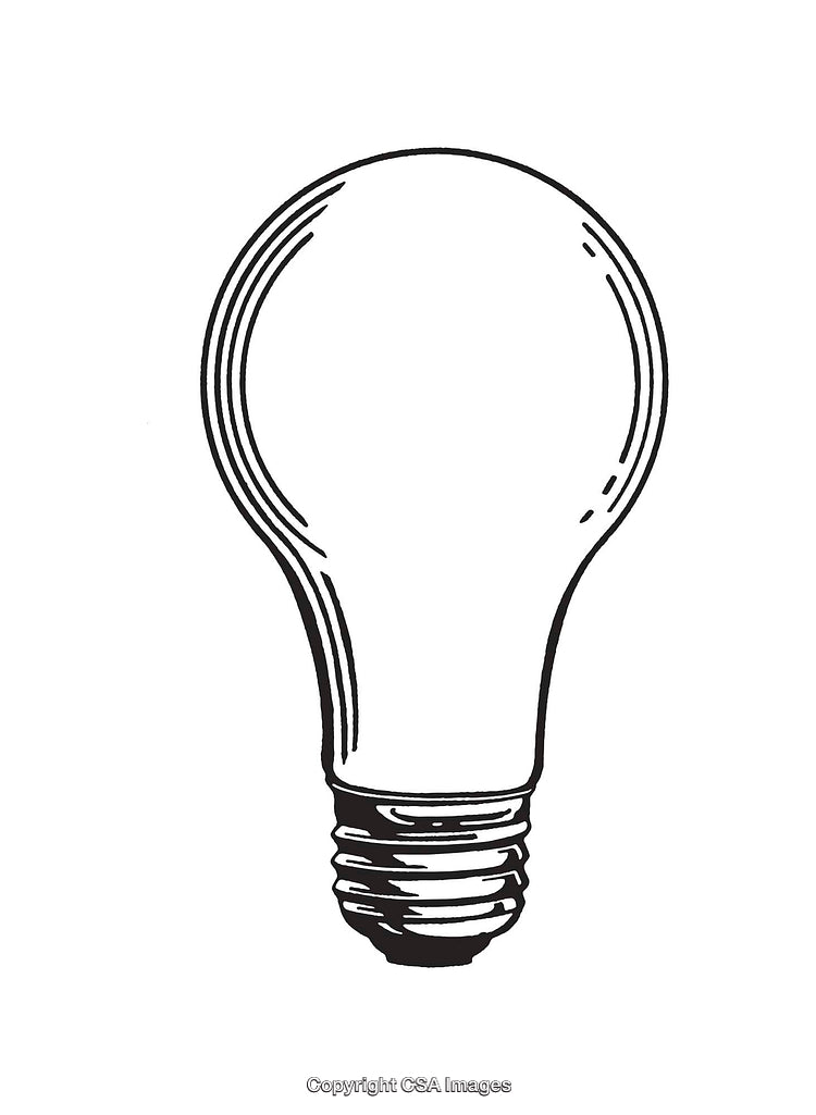 Minimalist Line Art Illustration of a Classic Light Bulb Design