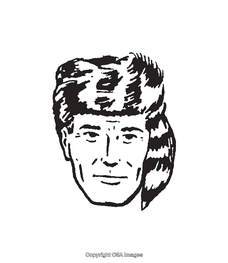 Retro Black and White Illustration of a Classic Male Portrait