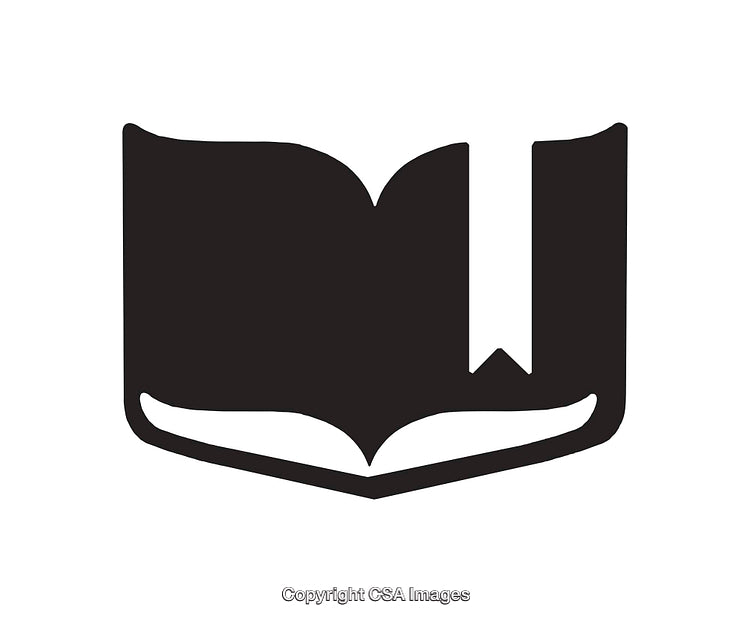 Minimalistic Black And White Book And Bookmark Icon Design