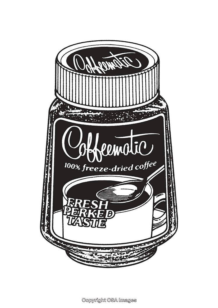 Vintage Line Art Illustration of a Coffee Jar Packaging Design