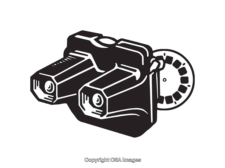 Vintage Viewfinder Illustration Featuring Detailed Black and White Line Art