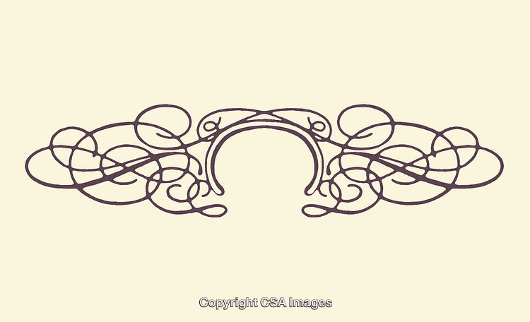 Elegant Line Art Design with Decorative Swirls and Central Shape