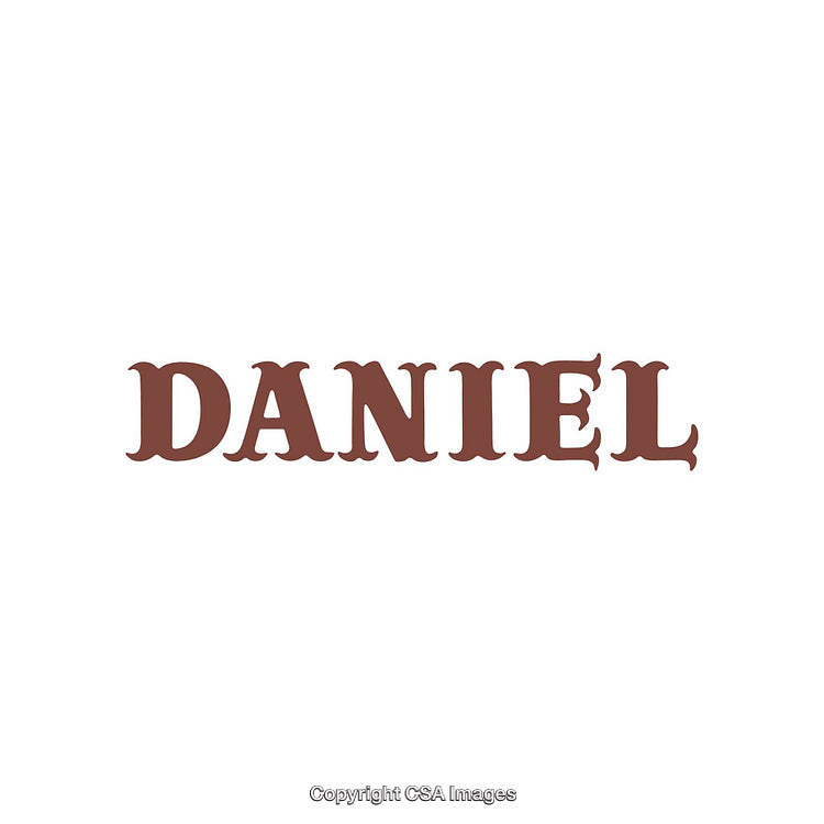 Brown Colored Text Design with the Name 'Daniel' on White Background